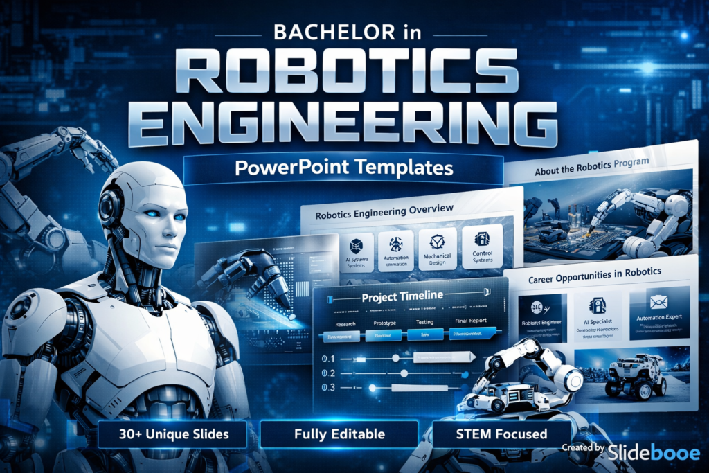 Bachelor in Robotics Engineering PowerPoint Templates by slidebooe bachelor in robotics engineering powerpoint templates