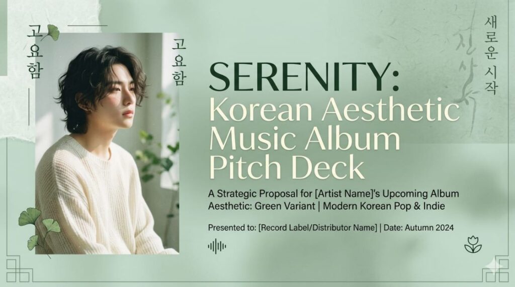 elegant korean aesthetic music album deck – green variant